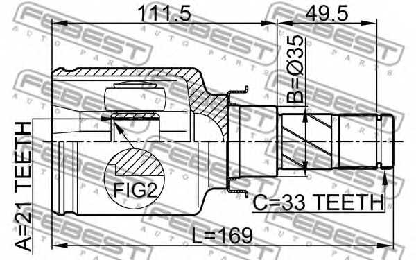 Шарнир приводного вала FEBEST 0411-Z30 - изображение 1