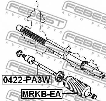 Осевой шарнир рулевой тяги FEBEST 0422-PA3W - изображение 1