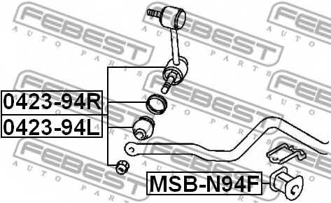 Тяга / стойка стабилизатора FEBEST 0423-94L - изображение 1