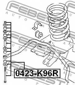 Тяга / стойка стабилизатора FEBEST 0423-K96R - изображение 1