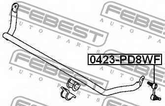 Тяга / стойка стабилизатора FEBEST 0423-PD8WF - изображение 1