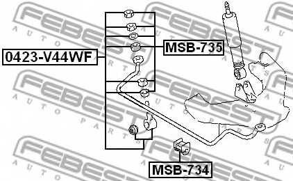 Тяга / стойка стабилизатора FEBEST 0423-V44WF - изображение 1
