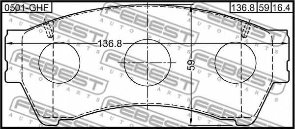 Колодки тормозные дисковые передний <b>FEBEST 0501-GHF</b> - изображение 1