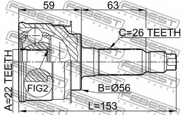 Шарнир приводного вала FEBEST 0510-009 - изображение 1