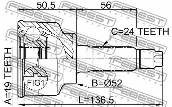 Шарнир приводного вала FEBEST 0510-014 - изображение 1