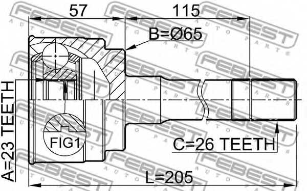Шарнир приводного вала FEBEST 0510-035 - изображение 1