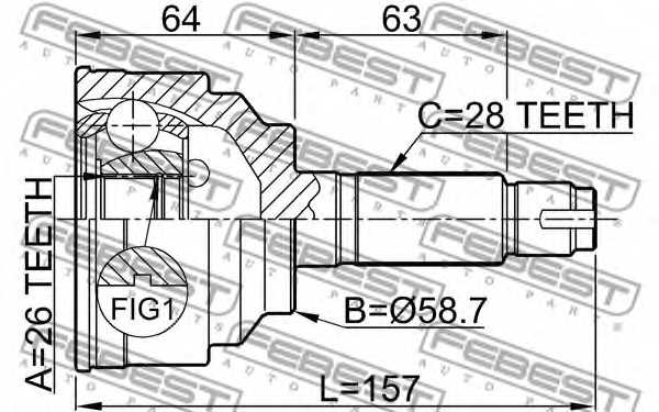 Шарнир приводного вала FEBEST 0510-050 - изображение 1