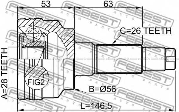 Шарнир приводного вала FEBEST 0510-323BJ - изображение 1