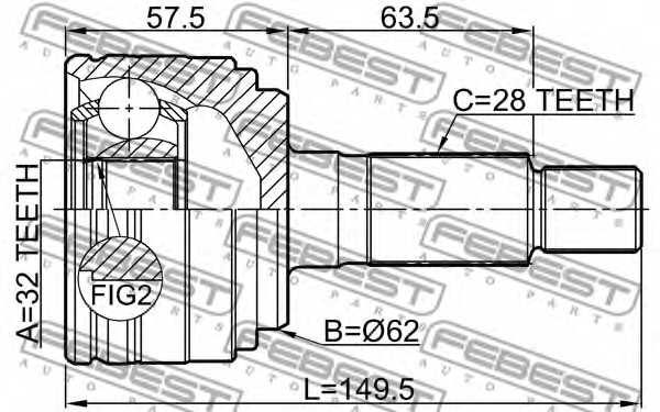 Шарнир приводного вала FEBEST 0510-GHMT - изображение 1