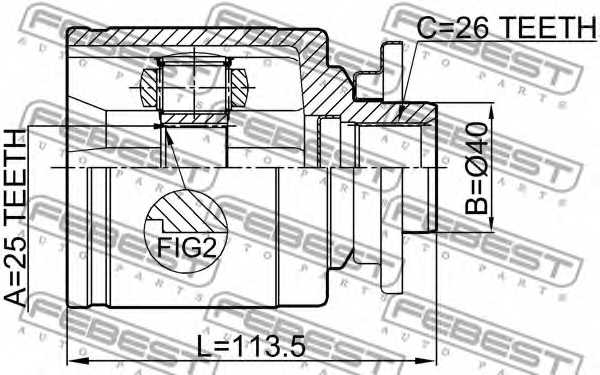 Шарнир приводного вала FEBEST 0511-B25LH - изображение 1