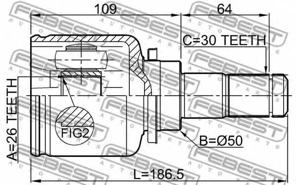 Шарнир приводного вала FEBEST 0511-BK23LH - изображение 1