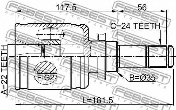 Шарнир приводного вала FEBEST 0511-BL16MTLH - изображение 1