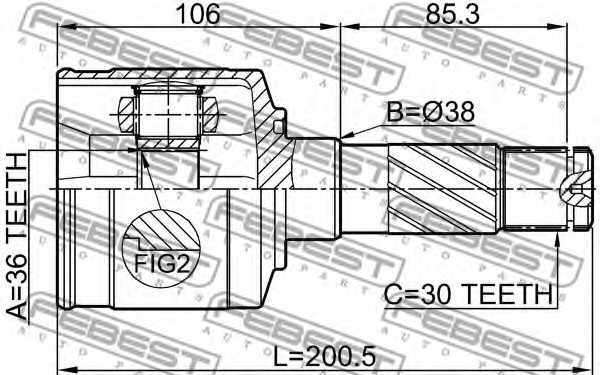 Шарнир приводного вала FEBEST 0511-BT50RH - изображение 1