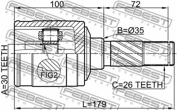 Шарнир приводного вала FEBEST 0511-CX7R - изображение 1