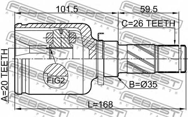 Шарнир приводного вала FEBEST 0511-DY3WATLH - изображение 1