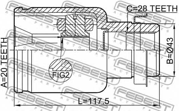 Шарнир приводного вала FEBEST 0511-DY3WATRH - изображение 1
