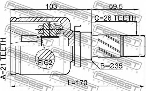 Шарнир приводного вала FEBEST 0511-DY5WATLH - изображение 1