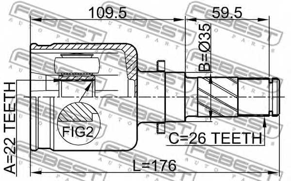 Шарнир приводного вала FEBEST 0511-M316ATLH - изображение 1