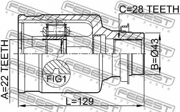 Шарнир приводного вала FEBEST 0511-M316MTRH - изображение 1