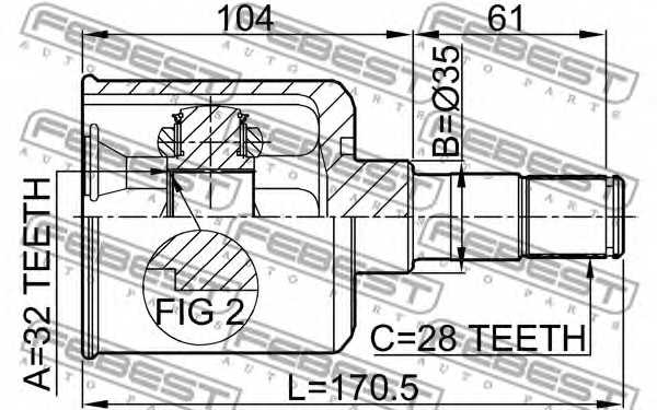 Шарнир приводного вала FEBEST 0511-M6MTLH - изображение 1