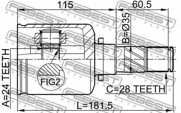 Шарнир приводного вала FEBEST 0511-MZ5ATLH - изображение 1