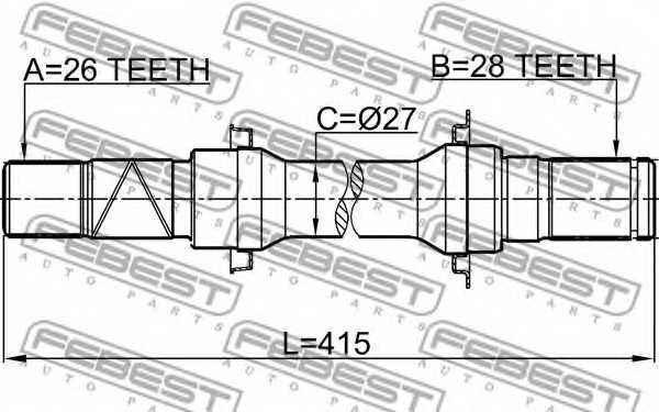 Приводной вал FEBEST 0512-BL16AT - изображение 1