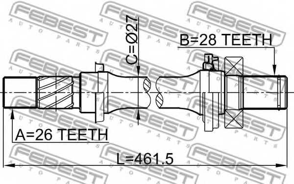 Приводной вал FEBEST 0512-M316AT - изображение 1