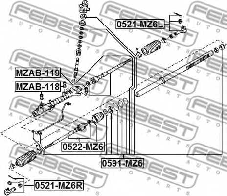 Наконечник поперечной рулевой тяги FEBEST 0521-MZ6R - изображение 1
