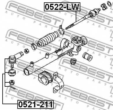 Осевой шарнир рулевой тяги FEBEST 0522-LW - изображение 1