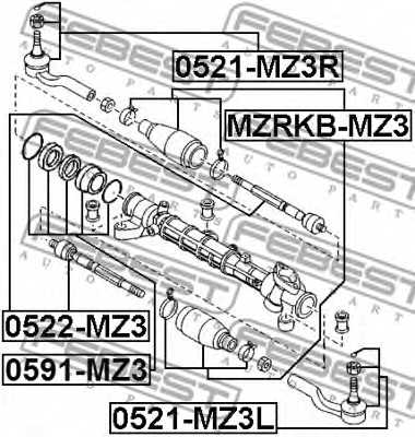 Осевой шарнир рулевой тяги FEBEST 0522-MZ3 - изображение 1