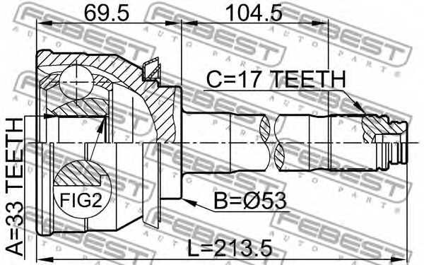 Шарнир приводного вала FEBEST 0610-007 - изображение 1
