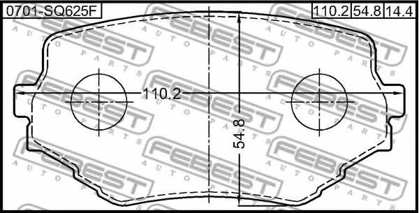 Колодки тормозные дисковые передний для SUZUKI GRAND VITARA(FT), VITARA(ET,TA) <b>FEBEST 0701-SQ625F</b> - изображение 1