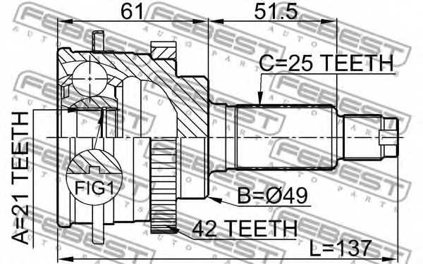 Шарнир приводного вала FEBEST 0710-018A42 - изображение 1