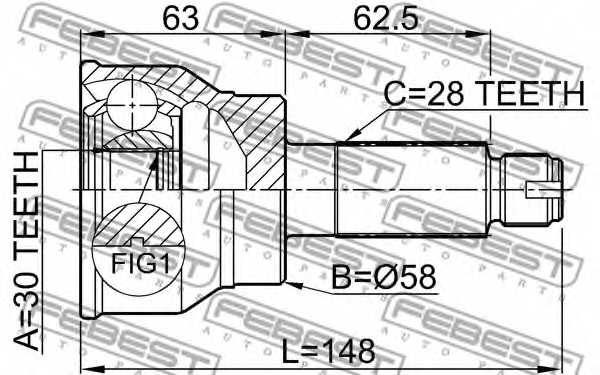Шарнир приводного вала FEBEST 0710-036 - изображение 1