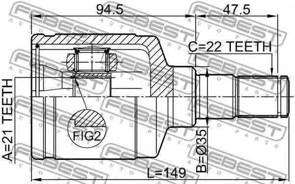 Шарнир приводного вала FEBEST 0711-BALLH - изображение 1