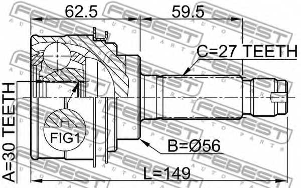 Шарнир приводного вала FEBEST 0810-026 - изображение 1