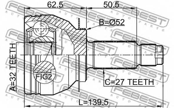 Шарнир приводного вала FEBEST 0810-B13MT - изображение 1
