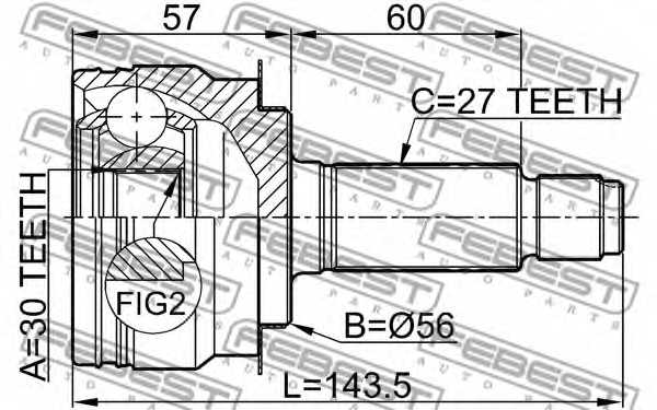 Шарнир приводного вала FEBEST 0810-B9 - изображение 1