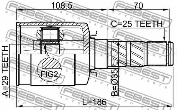 Шарнир приводного вала FEBEST 0811-B13 - изображение 1