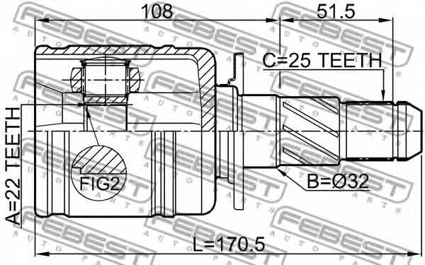 Шарнир приводного вала FEBEST 0811-LEGR - изображение 1
