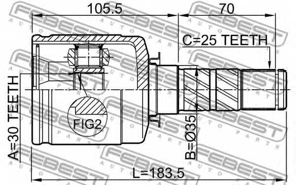 Шарнир приводного вала FEBEST 0811-S11 - изображение 1