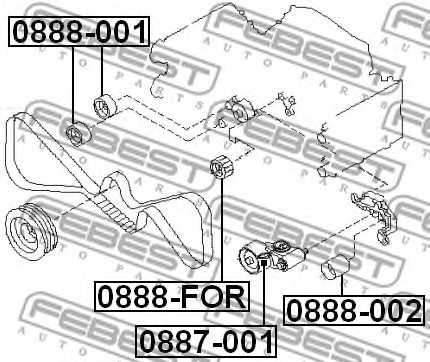 Паразитный / ведущий ролик зубчатого ремня FEBEST 0888-001 - изображение 1