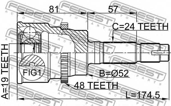 Шарнир приводного вала FEBEST 0910-012A48 - изображение 1