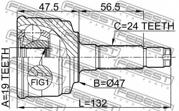 Шарнир приводного вала FEBEST 0910-014 - изображение 1