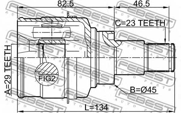 Шарнир приводного вала FEBEST 0911-M412 - изображение 1