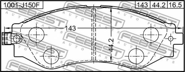 Колодки тормозные дисковые передний <b>FEBEST 1001-J150F</b> - изображение 1