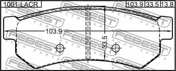 Колодки тормозные дисковые задний <b>FEBEST 1001-LACR</b> - изображение 1