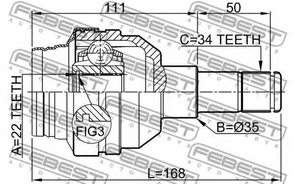 Шарнир приводного вала FEBEST 1011-C100R - изображение 1
