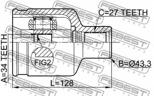 Шарнир приводного вала FEBEST 1011-CAPRH - изображение 1