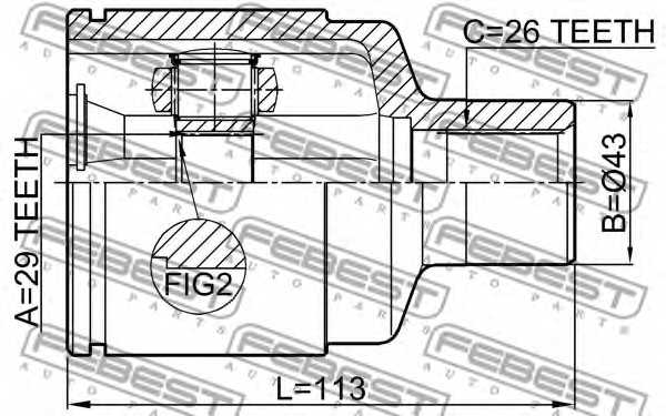 Шарнир приводного вала FEBEST 1011-EVATRH - изображение 1